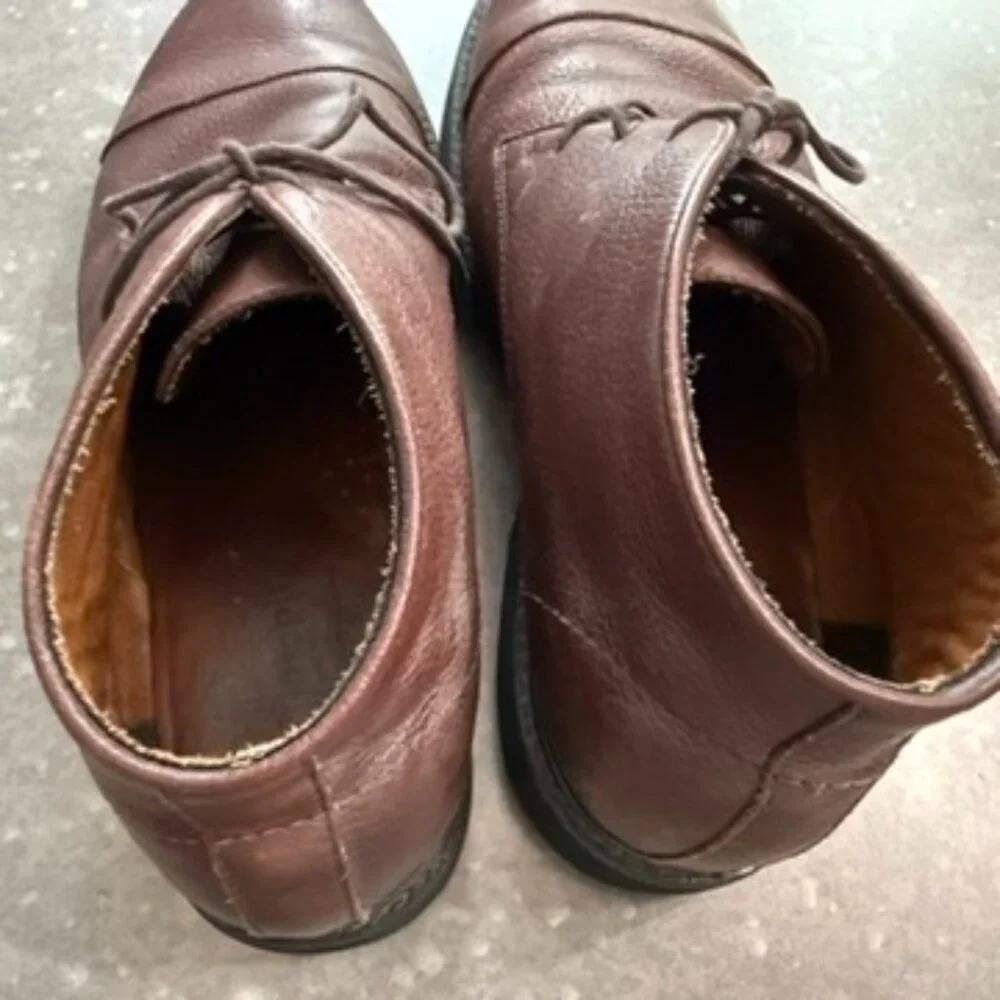 Burgundy Leather Cap Toe Chukka Boots – Size 12